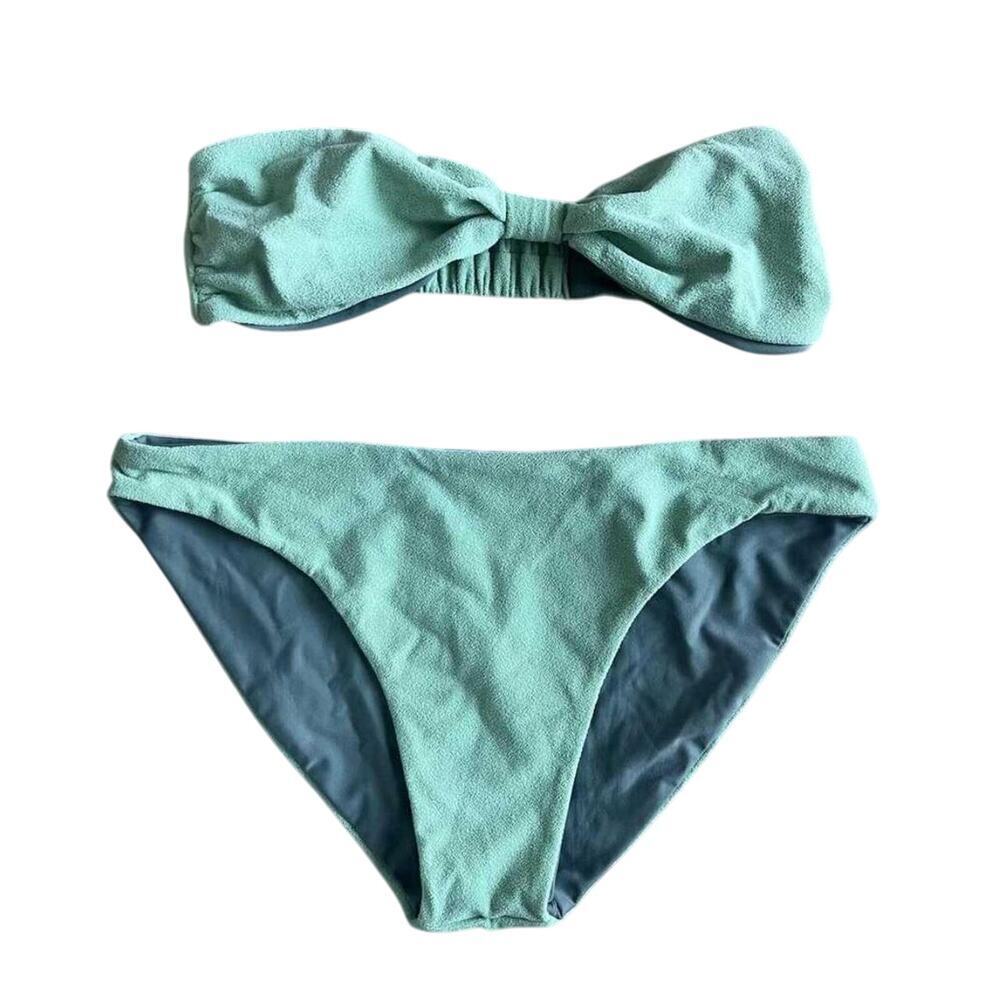 Strapless Bandeau Bikini Set in Seafoam Green